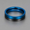 Bague personnalisee titane noir anneau homme bande rainure