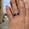 6mm Bague alliance titane bicolore bleu et noir – élégance moderne