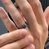 6mm Bague alliance titane bicolore bleu et noir – élégance moderne