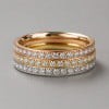 R Bague éternité 2mm en titane sertie de zircons – élégance fine et intemporelle