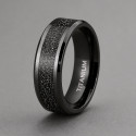 Bague alliance titane noir 8mm effet ciel étoilé – élégance céleste et moderne