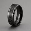 Bague alliance titane noir 8mm effet ciel étoilé – élégance céleste et moderne