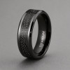 Bague alliance titane noir 8mm effet ciel étoilé – élégance céleste et moderne