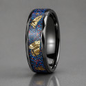 Bague alliance homme en carbure de tungstène noir 8mm – minéraux naturels