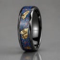Bague alliance homme en carbure de tungstène noir 8mm – minéraux naturels