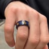 Bague alliance homme en carbure de tungstène noir 8mm – minéraux naturels