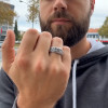 Bague argent ouvert homme oeil de dieu