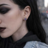 Boucles d'oreilles clous argent griffe oxyde zirconium