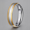 Bague homme alliance titane plaque or rose bande polie a graver personnaliser