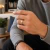 6mm Bague alliance dôme en titane – élégance bicolore aux bords dorés