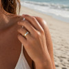 6mm Bague alliance dôme en titane – élégance bicolore aux bords dorés
