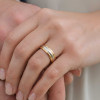 6mm Bague alliance dôme en titane – élégance bicolore aux bords dorés