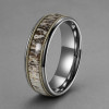 Bague alliance homme en carbure de tungstène 8mm – incrustation corne naturelle et élégance authentique