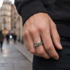 Bague alliance homme en carbure de tungstène 8mm – incrustation corne naturelle et élégance authentique