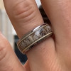 Bague alliance homme en carbure de tungstène 8mm – incrustation corne naturelle et élégance authentique