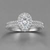 Bague de fiançailles halo goutte d’eau double anneaux en argent 925 – élégance modulable et éclat raffiné