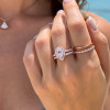 W Bague de fiançailles halo goutte d’eau double anneaux en argent 925 – élégance modulable et éclat raffiné