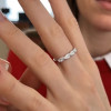 R Bague de fiançailles femme en argent 925 sertie de zircons – finesse romantique et éclat intemporel