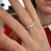 R Bague de fiançailles femme en argent 925 sertie de zircons – finesse romantique et éclat intemporel