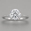 Bague de fiançailles solitaire pavé en argent 925 – zircon 3,5 carats et éclat exceptionnel