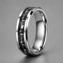Men's Black Titanium Brushed Grooved Band Ring