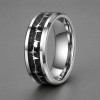 Anillo de titanio personalizado anillo de fibra de carbono negro grabado personalizado