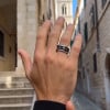 6mm Bague personnalisee titane anneau noir fibre de carbonne gravure personnalisee
