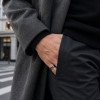 Men's Black Titanium Brushed Grooved Band Ring