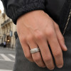 Bague personnalisee homme anneau titane plaque or style pneu biker rouage