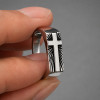 Bague chevaliere acier croix à graver