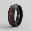 Bague personnalisee homme anneau tungstene brosse facette ligne bois