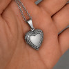 Pendentif acier coeur photo personnalisable