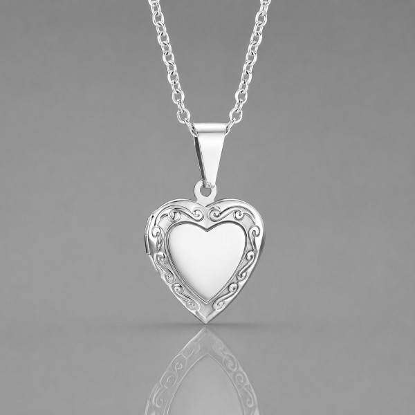 Pendentif acier coeur photo personnalisable