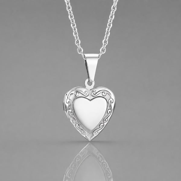 M Pendentif acier coeur photo personnalisable