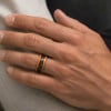 Bague Alliance Tungstène assemblée de Bois et marbre