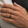 Bague Alliance Tungstène assemblée de Bois et marbre