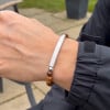 Bracelet personnalisé homme cordon perle oeil de tigre