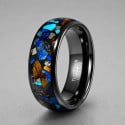 Custom Mineral Stone Dome Tungsten Ring