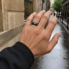 Bague Tungstène Pierre Minérale Dome Personnalisée