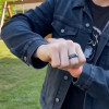 Bague Tungstène Pierre Minérale Dome Personnalisée