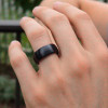 Bague personnalisee alliance tungstene noir mat brosse