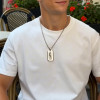 Pendentif personnalise homme plaque militaire tungstene