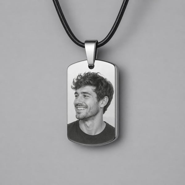 Pendentif personnalise homme plaque militaire en tungstene personnaliser