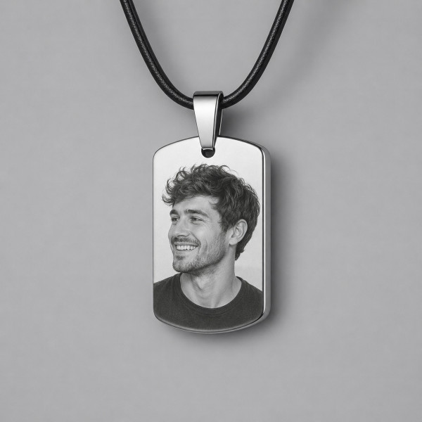 Pendentif personnalise homme plaque militaire en tungstene personnaliser