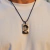 Pendentif personnalise homme plaque militaire en tungstene personnaliser