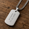 Pendentif personnalise homme plaque militaire en tungstene personnaliser