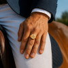 Bague chevaliere homme femme acier poli personnalisable