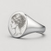 Bague chevaliere homme femme acier poli personnalisable