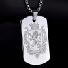 Pendentif personnalise homme plaque militaire tungstene zirconium