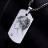 Pendentif personnalise homme plaque militaire tungstene zirconium